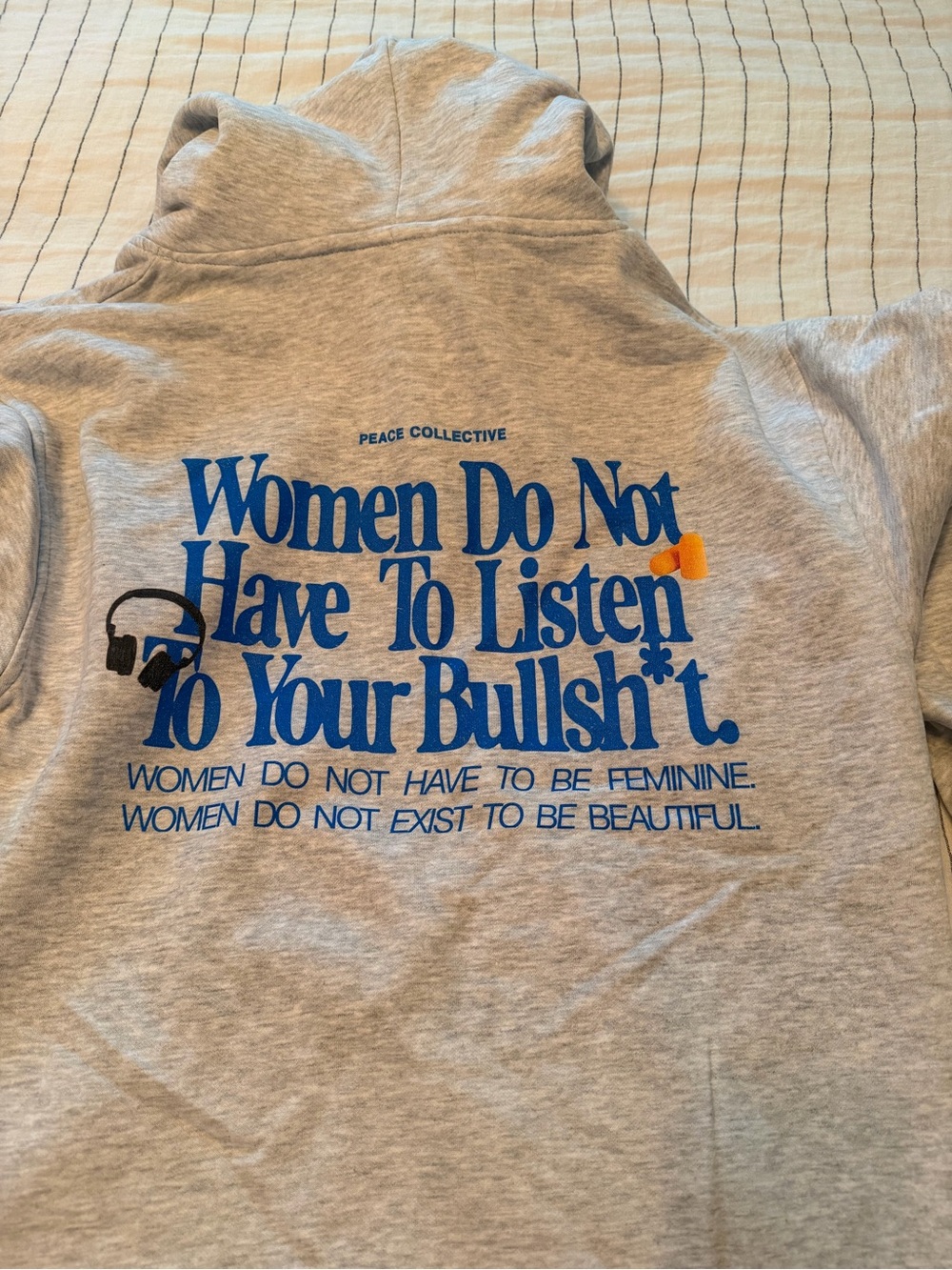 Women’s Grey Graphic Hoodie  by Peace Collective